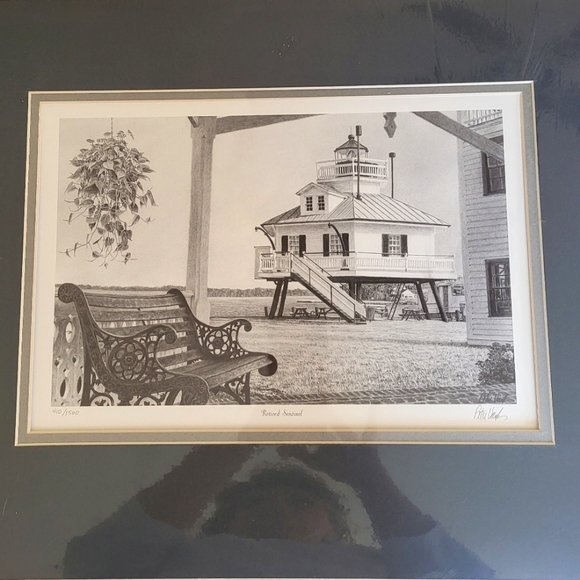 Peter Hanks Limited Edition Print  RETIRED SENTINEL Lighthouse Signed Chesapeake - Picture 1 of 9
